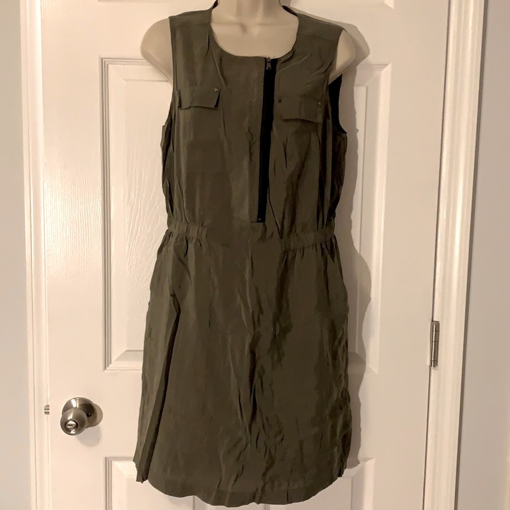Kenneth Cole NY Olive Green Utility Safari Mini Dress - Size 8